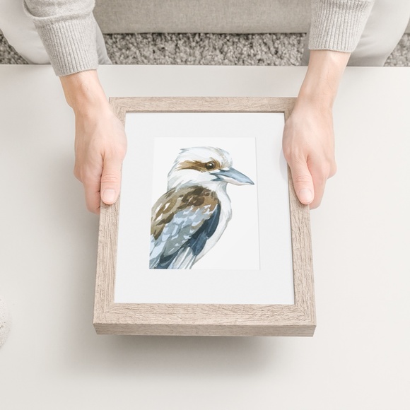 Watercolor Kookaburra Bird Illustration Wall Art Print Poster Unframed - Picture 7 of 8